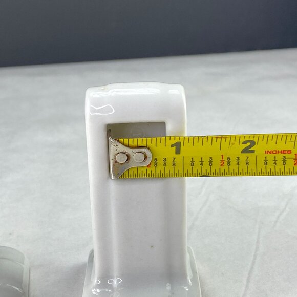 Vintage White Porcelain Towel Rack Mounts For Square Dowel - Picture 10 of 11